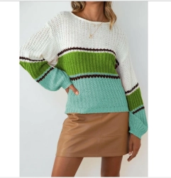 Ladies Casual Hollow Knitted Sweater From Bangladesh Knitwear Factory