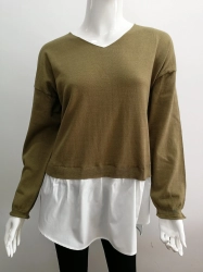 Womens V Neck Long Sleeves Pullover Sweater Supplier Bangladesh