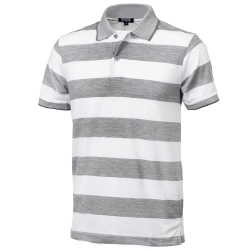 Mens Cotton Casual Grindle Striped Polo Shirt Short Sleeve