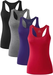 Tank Tops For Women Workout Yoga Tanks Cami With Scoop Neck Activewear Undershirts 3 4 Pack