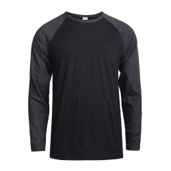 Mens Casual Raglan Sleeve Plain Baseball Cotton T Shirts From Bangladesh Factory