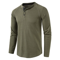 Mens Casual Slim Fit Henley Long Sleeve T Shirts Waffle Front Placket Plain Jersey Shirt Mens Casual Slim Fit Henley Long Sleeve T Shirts Waffle Front Placket Plain Jersey Shirt
