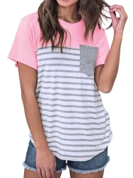 Womens Pocket Front Stripe Print Color Block T Shirt From Bangladesh Womens Pocket Front Stripe Print Color Block T Shirt From Bangladesh
