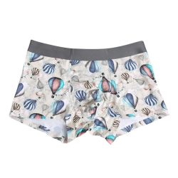 Custom Cotton Spandex Elastic Waistband Allover Print Mens Boxer Shorts