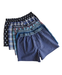 Mens Woven Plaid Striped Patterns Boxers Underwear