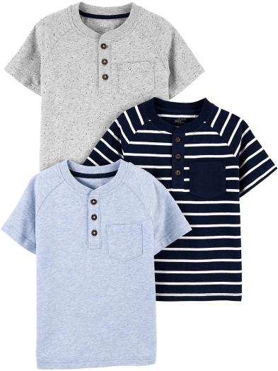 Boys Short Sleeve Pocket Henley Tee Shirt From Bangladesh Factory