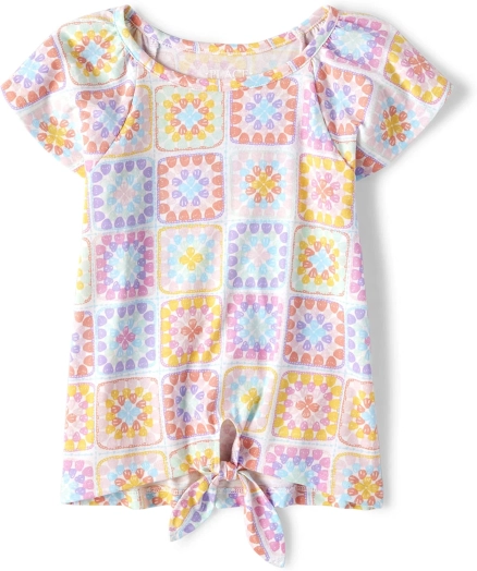 Girls Short Sleeve Tie Front Top From Bangladesh Children Wear Factory Girls Short Sleeve Tie Front Top From Bangladesh Children Wear Factory