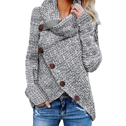Casual Womens Heather Gray Turtleneck Sweater Supplier Bangladesh