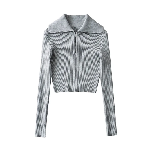 Womens Lapel Half Zipper Sweater Manufacturer Supplier Bangladesh