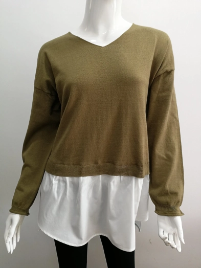 Womens V Neck Long Sleeves Pullover Sweater Supplier Bangladesh