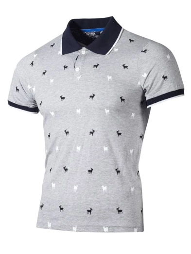 Men Summer Polo Shirts Comfy Short Sleeve T Shirt Buttons Lapel Tee