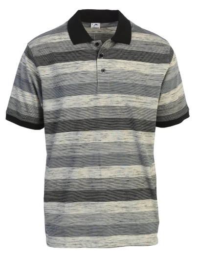 Mens Club Stripe Polo Shirt Short Sleeve Regular Fit Yarn Dye