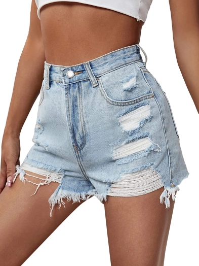 Womens High Waisted Denim Shorts From Bangladesh Garments Factory