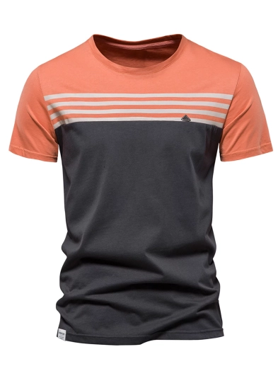 Casual Short Sleeve T Shirt Stripe Print Tee Shirt From Bangladesh