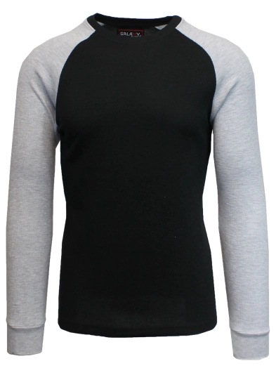 Mens Long Sleeve Raglan Waffle Knit Tee From Bangladesh