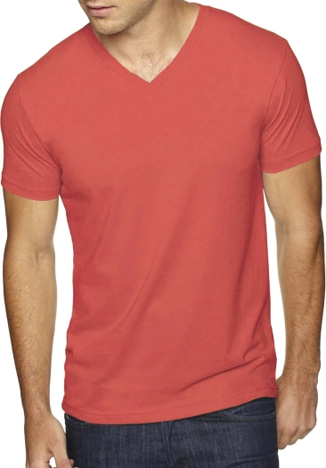Mens Premium Solid Cotton V Neck T Shirts Short Sleeve Tee