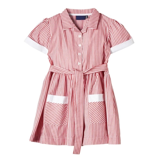 School Uniform Girls Striped Short Sleeve Dress Supplier Factory Bangladesh